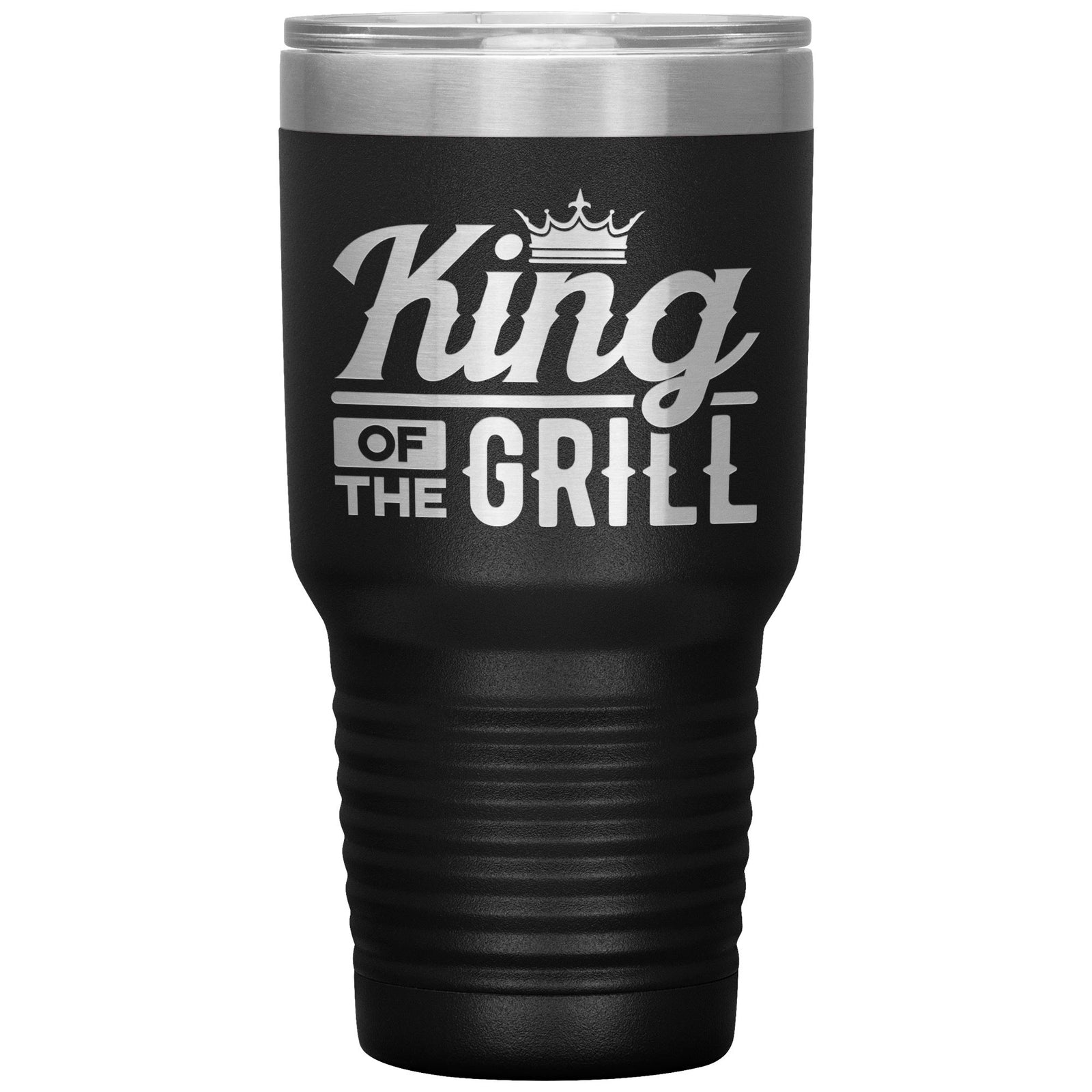 King of the Grill 30oz Tumbler Tumblers teelaunch Black 