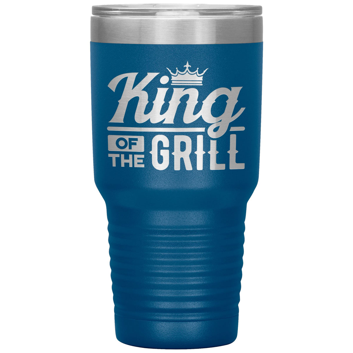 King of the Grill 30oz Tumbler Tumblers teelaunch Blue 
