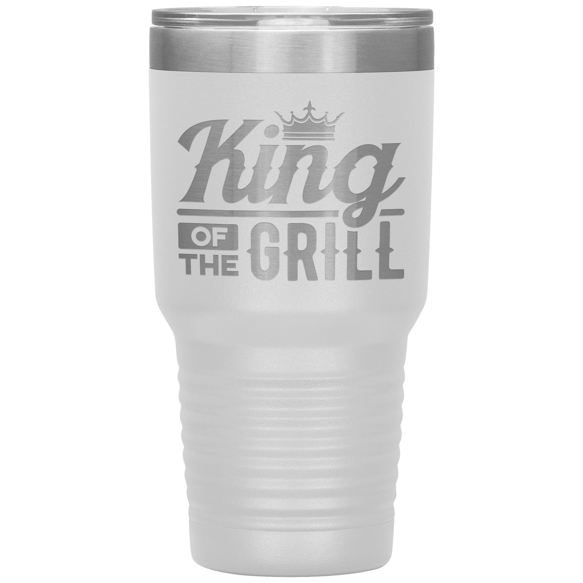 King of the Grill 30oz Tumbler Tumblers teelaunch White 