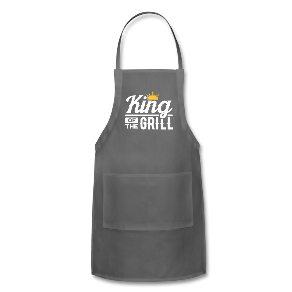 King of the Grill Apron Adjustable Apron | Spreadshirt 1186 SPOD Charcoal 