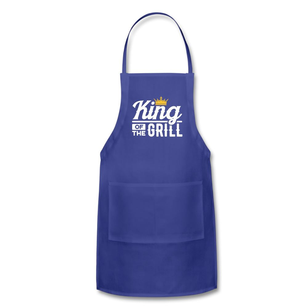 King of the Grill Apron Adjustable Apron | Spreadshirt 1186 SPOD Royal Blue 
