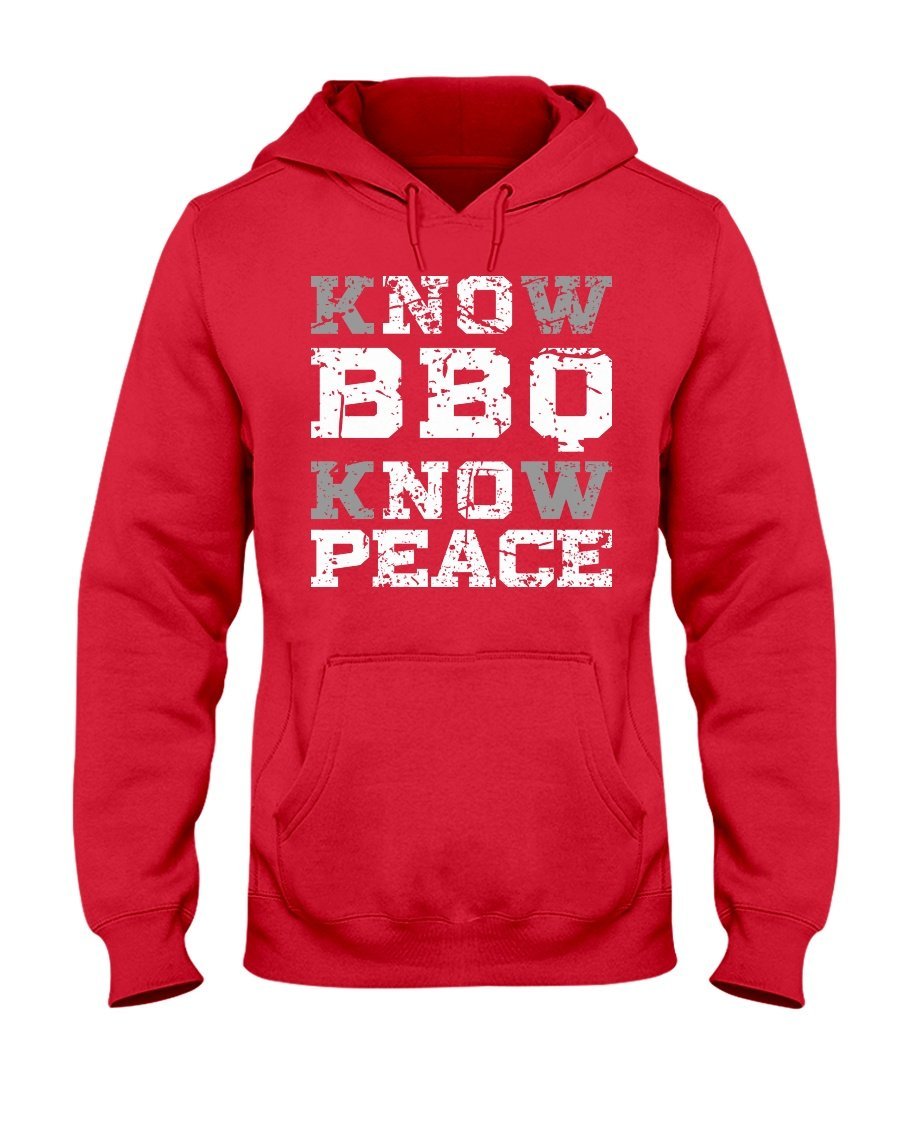 Know BBQ Know Peace Hoodie Apparel Fuel Dark Colored Hoodie Red S
