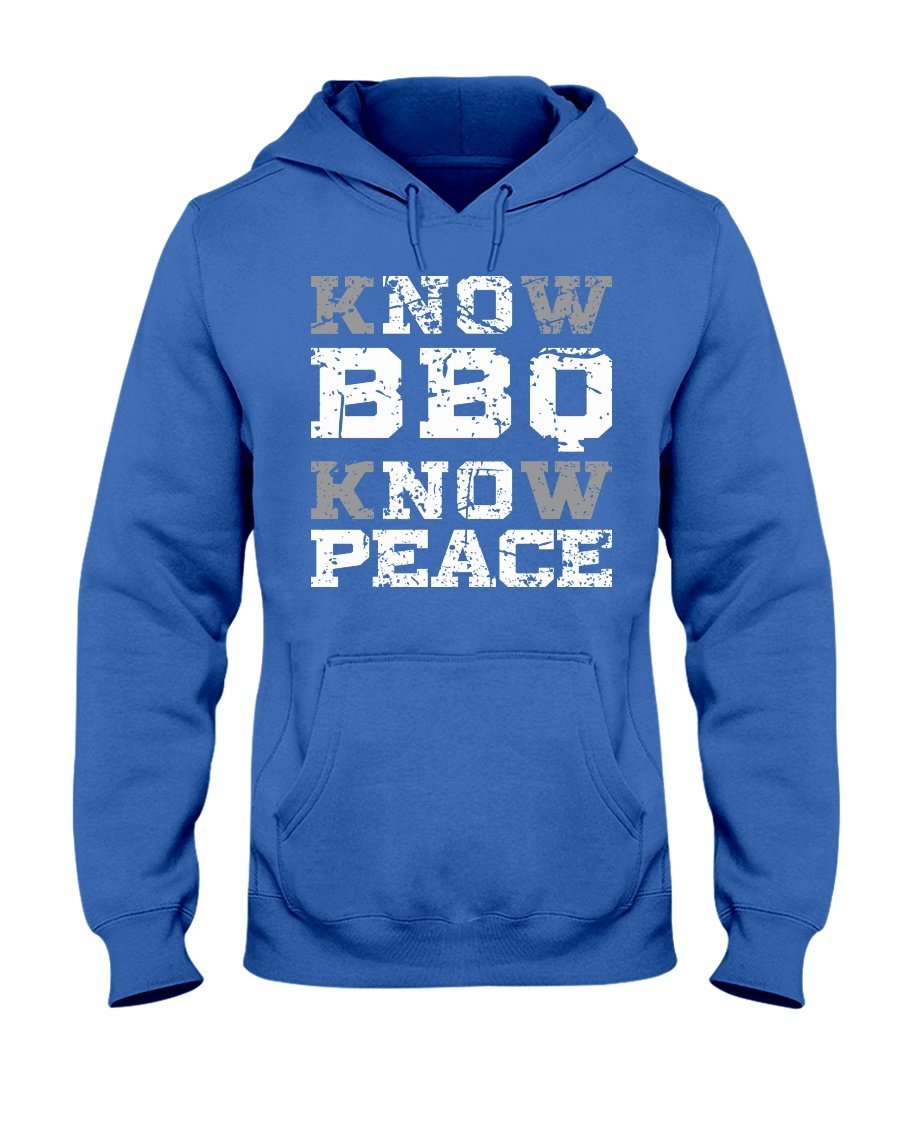 Know BBQ Know Peace Hoodie Apparel Fuel Dark Colored Hoodie Royal Blue S
