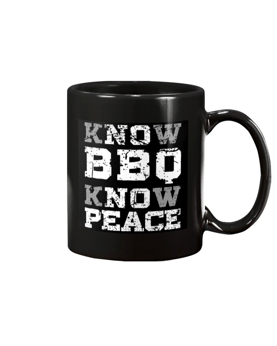 Know BBQ Know Peace Mug Drinkware Fuel 15oz, Black Black 