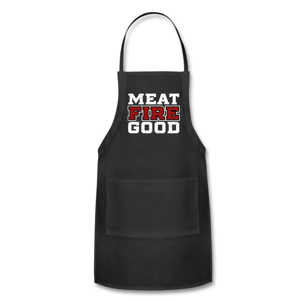 Meat Fire Good Apron Adjustable Apron | Spreadshirt 1186 SPOD Black 