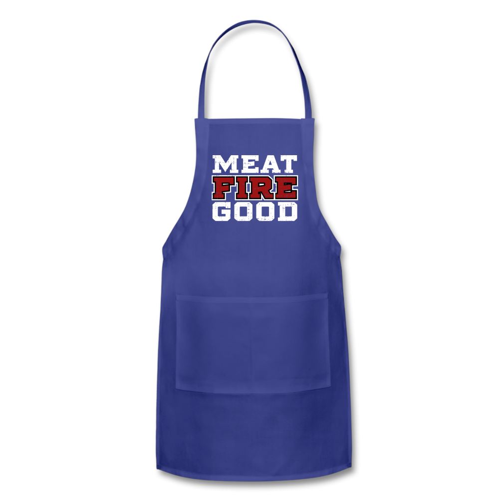 Meat Fire Good Apron Adjustable Apron | Spreadshirt 1186 SPOD Royal Blue 