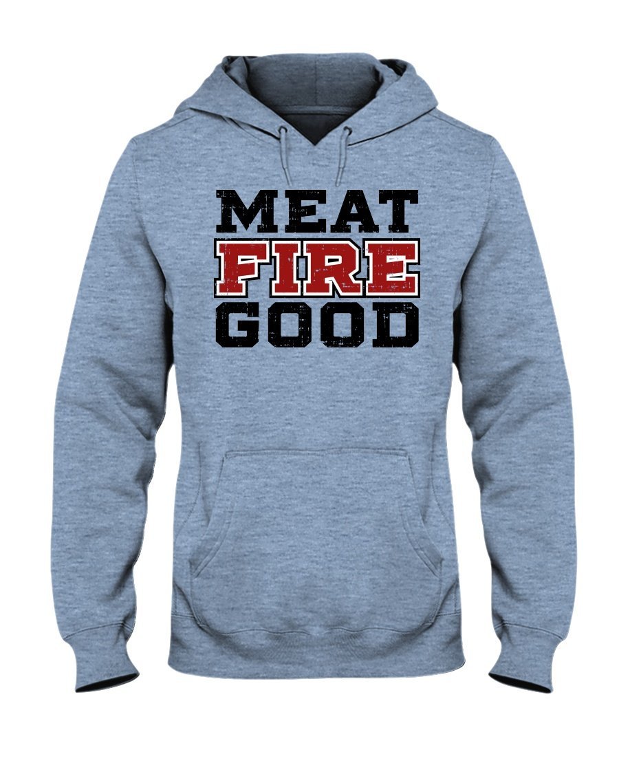 Meat Fire Good Hoodie Apparel Fuel Light Colored Hoodie Light Blue S