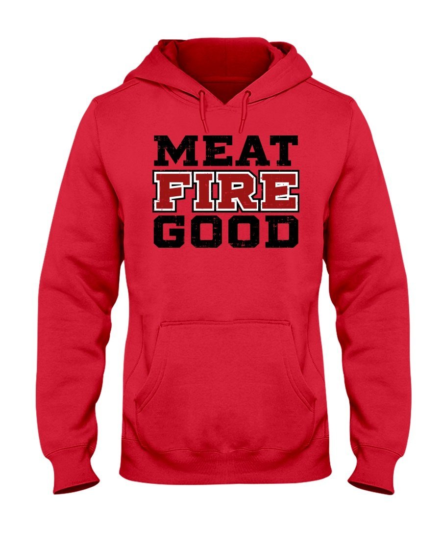 Meat Fire Good Hoodie Apparel Fuel Light Colored Hoodie Red S