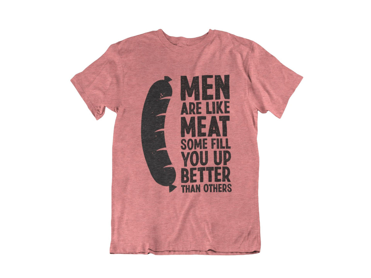 Men Are Like Meat T-Shirt Apparel Fuel Dark colors Heather Team Purple 4XL