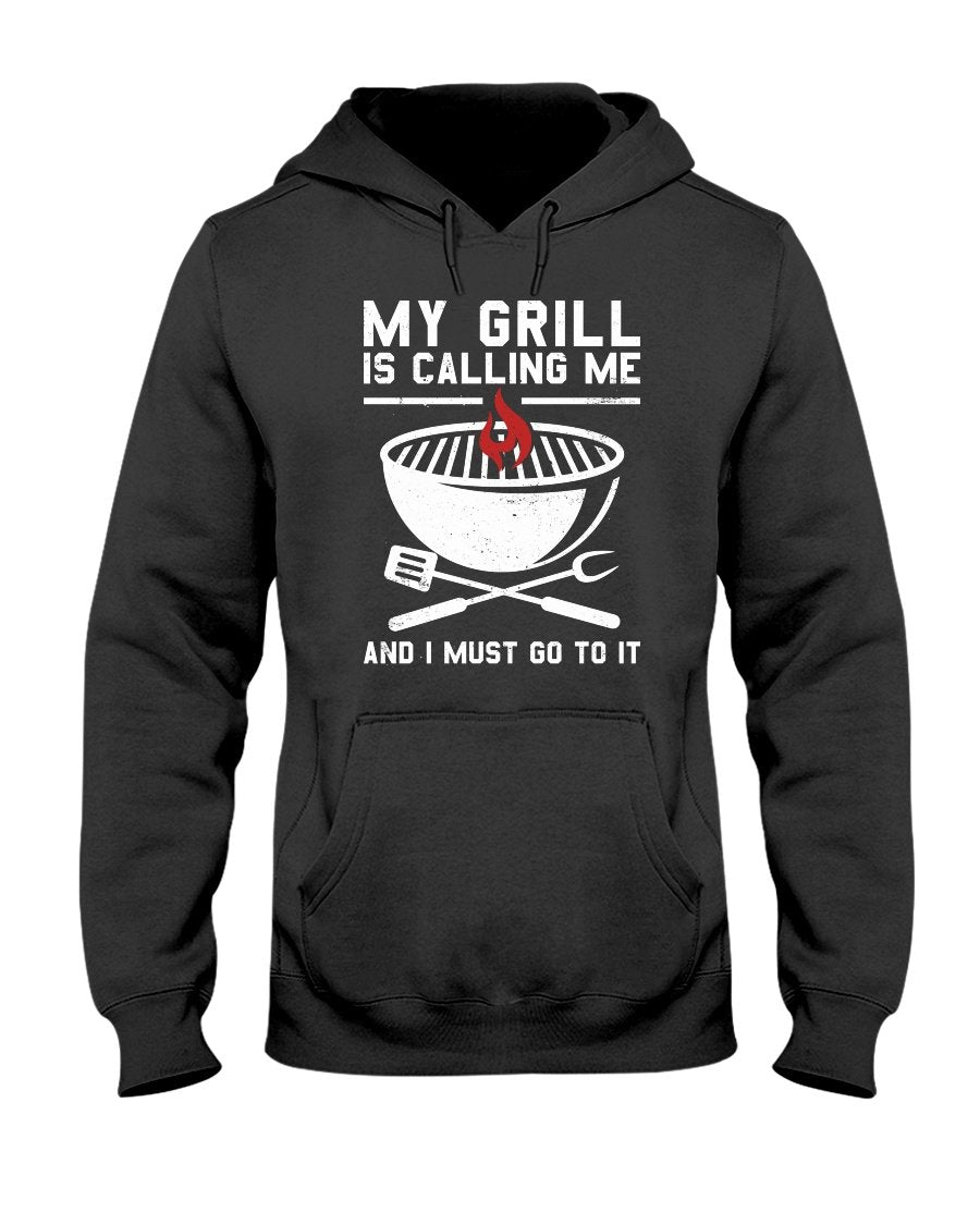 My Grill Is Calling Me Hoodie Apparel Fuel Dark Colored Hoodie Black S