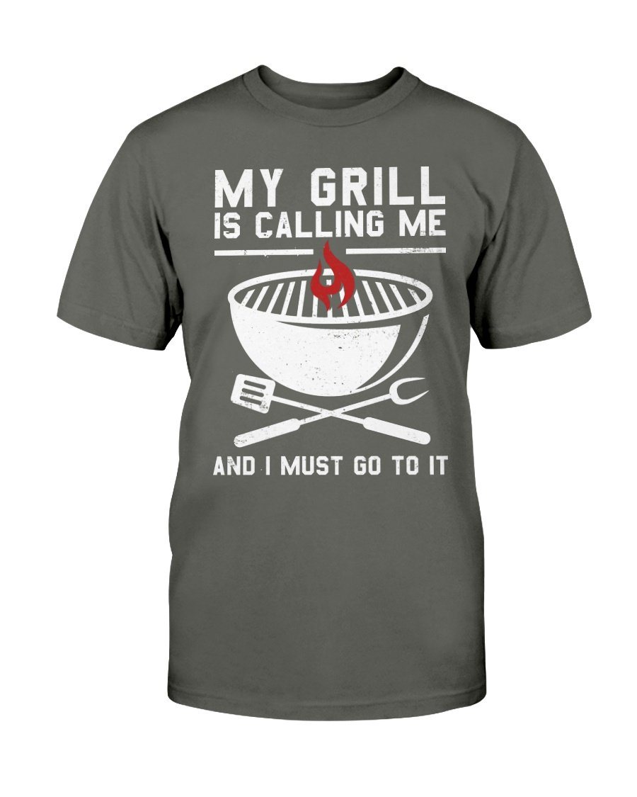 My Grill Is Calling Me T-Shirt Apparel Fuel Dark Colored T-Shirt Smoke Gray S