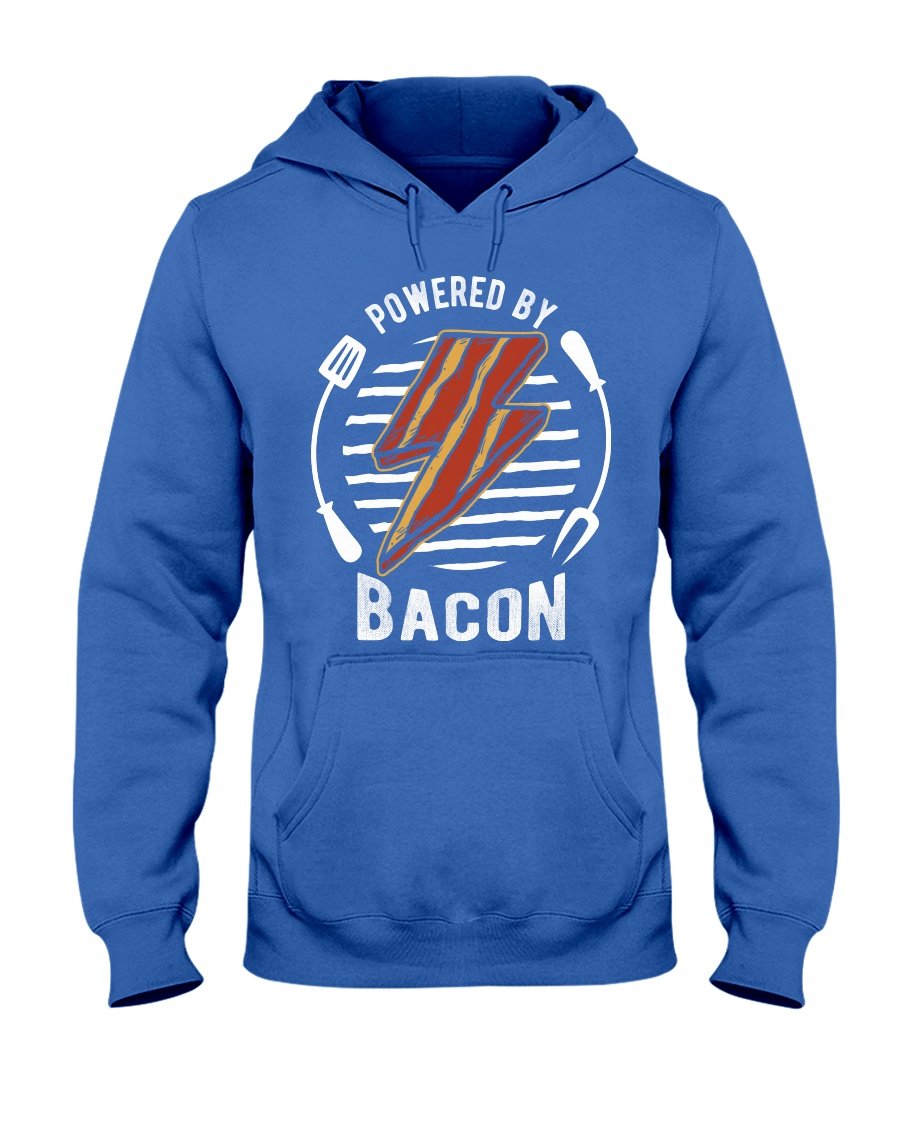 Powered By Bacon Hoodie Apparel Fuel Dark Colored Hoodie Royal Blue S