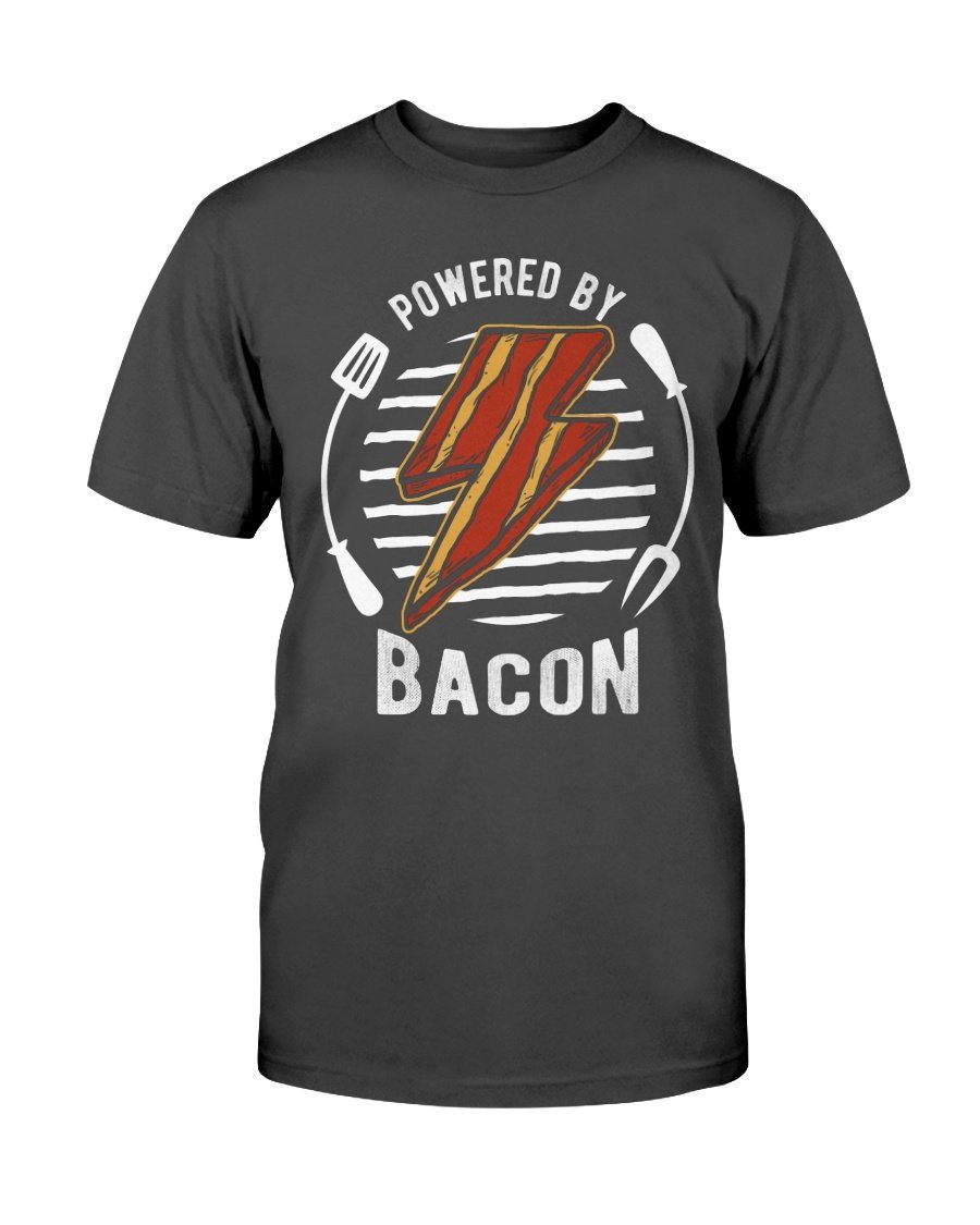 Powered By Bacon T-Shirt Apparel Fuel Dark Colored T-Shirt Black S