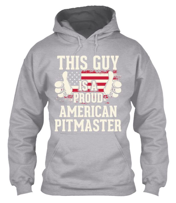 Proud American BBQ Pitmaster Hoodie Hoodies ILGM Medium Light Gray 