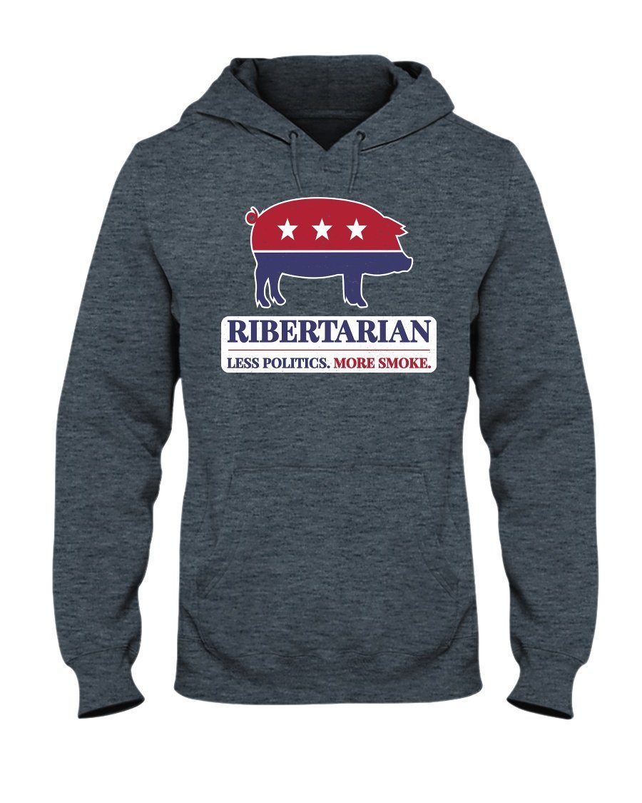 Ribertarian Less Politics More Smoke Hoodie Apparel Fuel Dark Colored Hoodie Dark Heather S