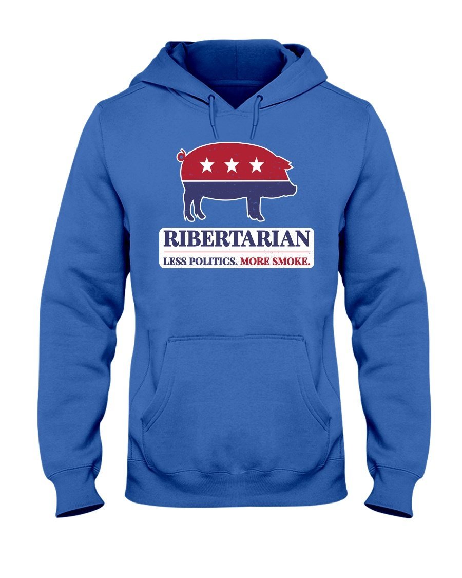 Ribertarian Less Politics More Smoke Hoodie Apparel Fuel Dark Colored Hoodie Royal Blue S