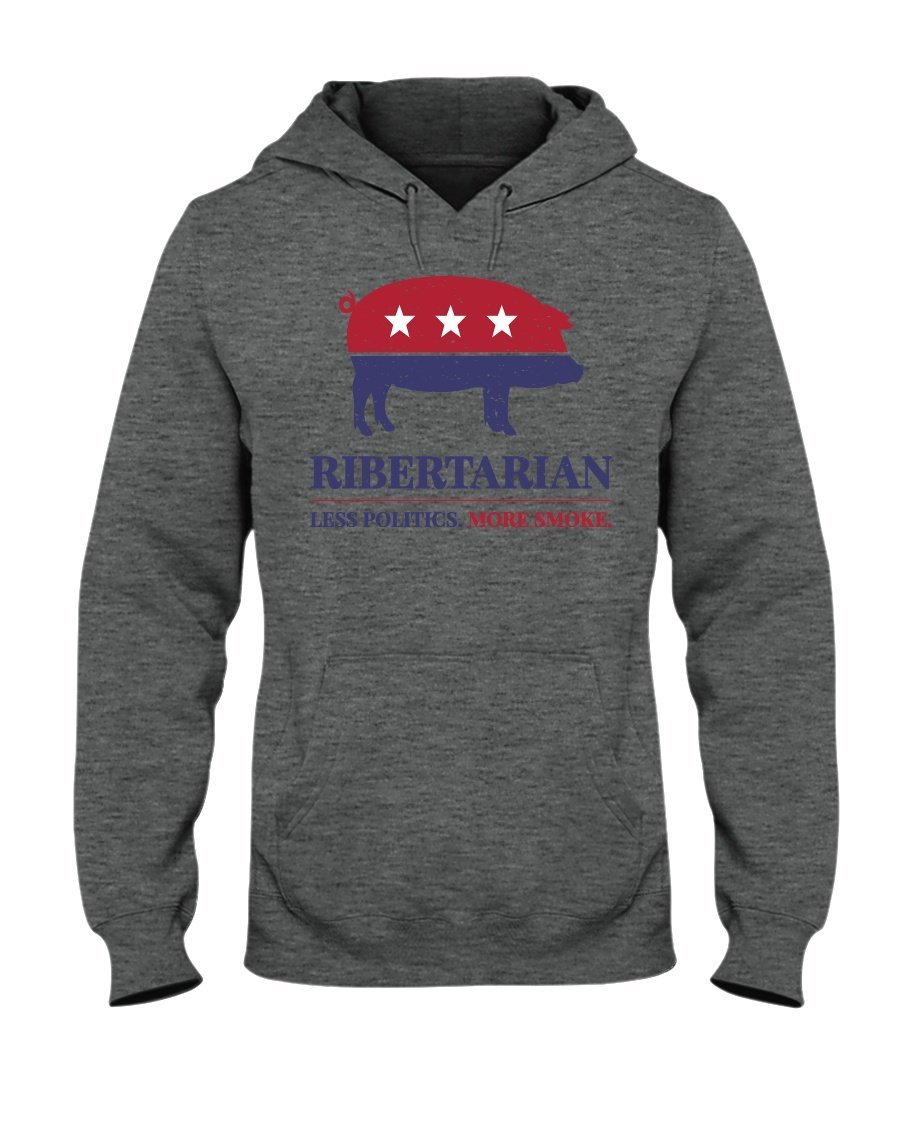 Ribertarian Less Politics More Smoke Hoodie Apparel Fuel Light Colored Hoodie Graphite Heather S