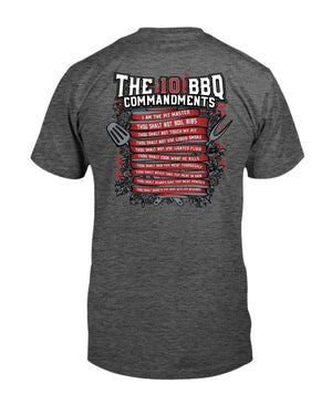 The 10 BBQ Commandments T-Shirt (2 side print) - I Love Grilling Meat