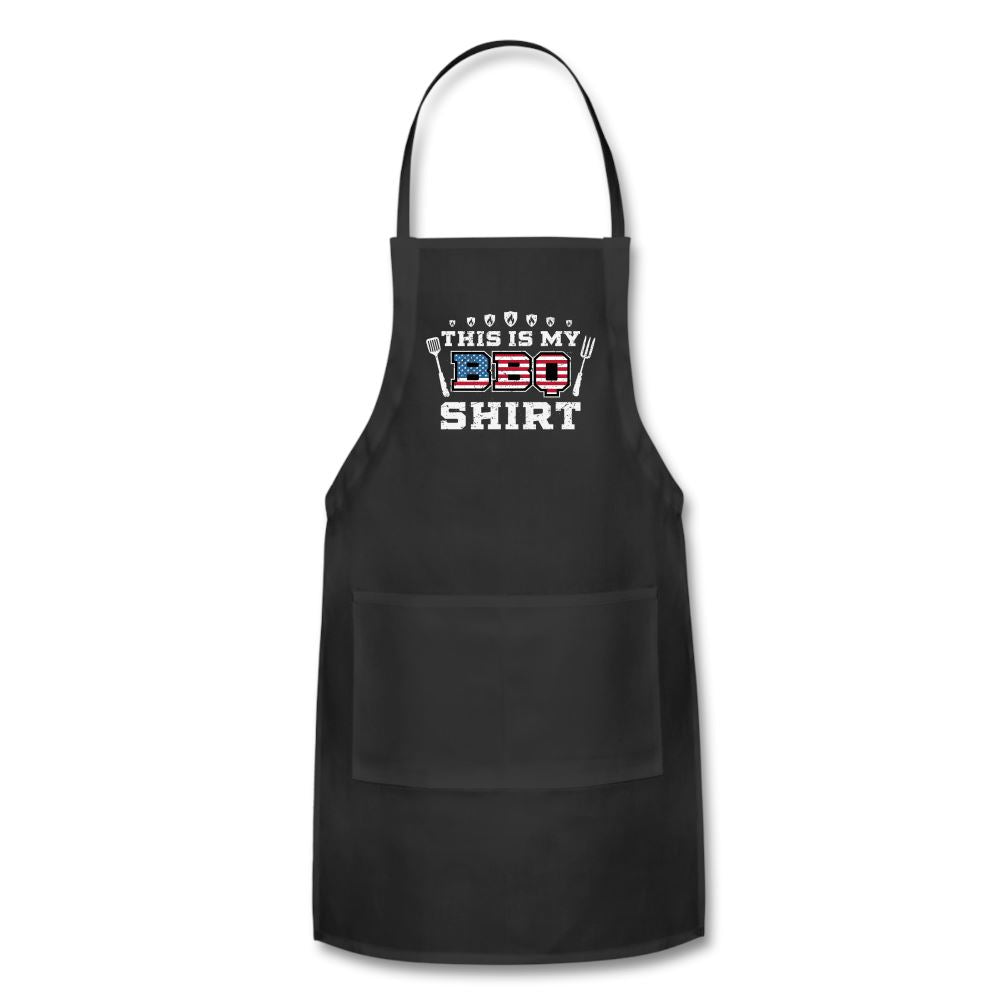 This Is My BBQ Shirt Apron Adjustable Apron | Spreadshirt 1186 SPOD Black 