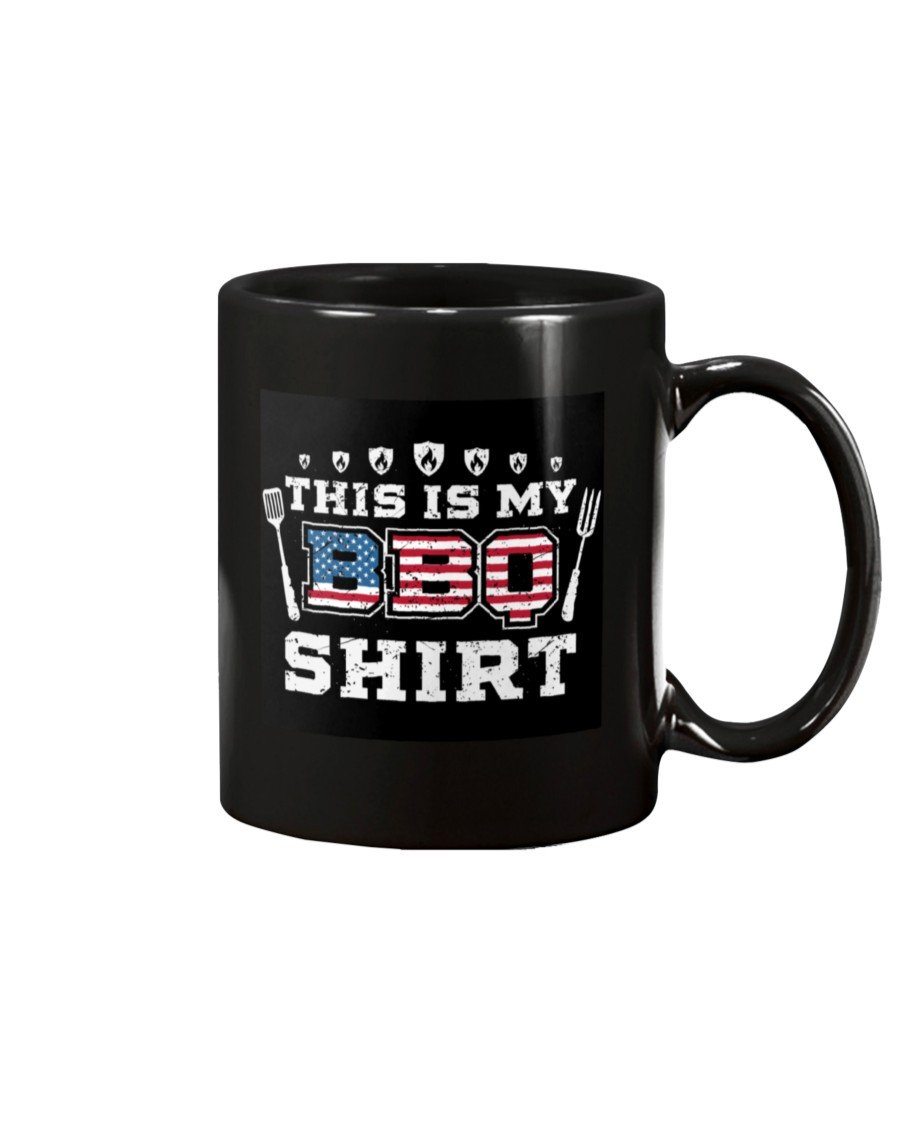 This Is My BBQ Shirt Mug Drinkware Fuel 15oz, Black Black 