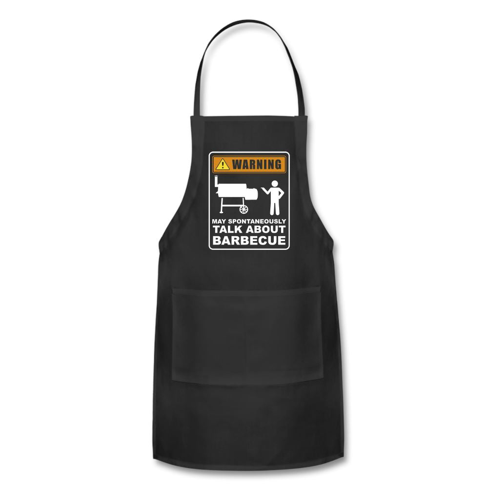 Warning May Spontaneously Talk About Barbecue Apron Adjustable Apron | Spreadshirt 1186 SPOD Black 